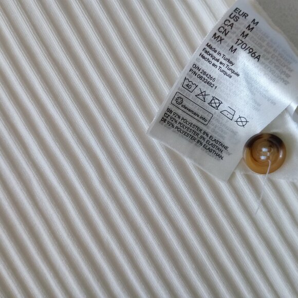 NWOT H&M Ribbed Bodysuit Textured Ivory Sleeveless Top High Cit Bottom Size M - Picture 4 of 6